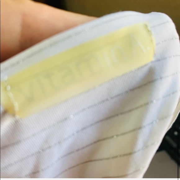 Vitamin A White with Silver Pinstripes Reversible Bikini Size 4 - Picture 7 of 8